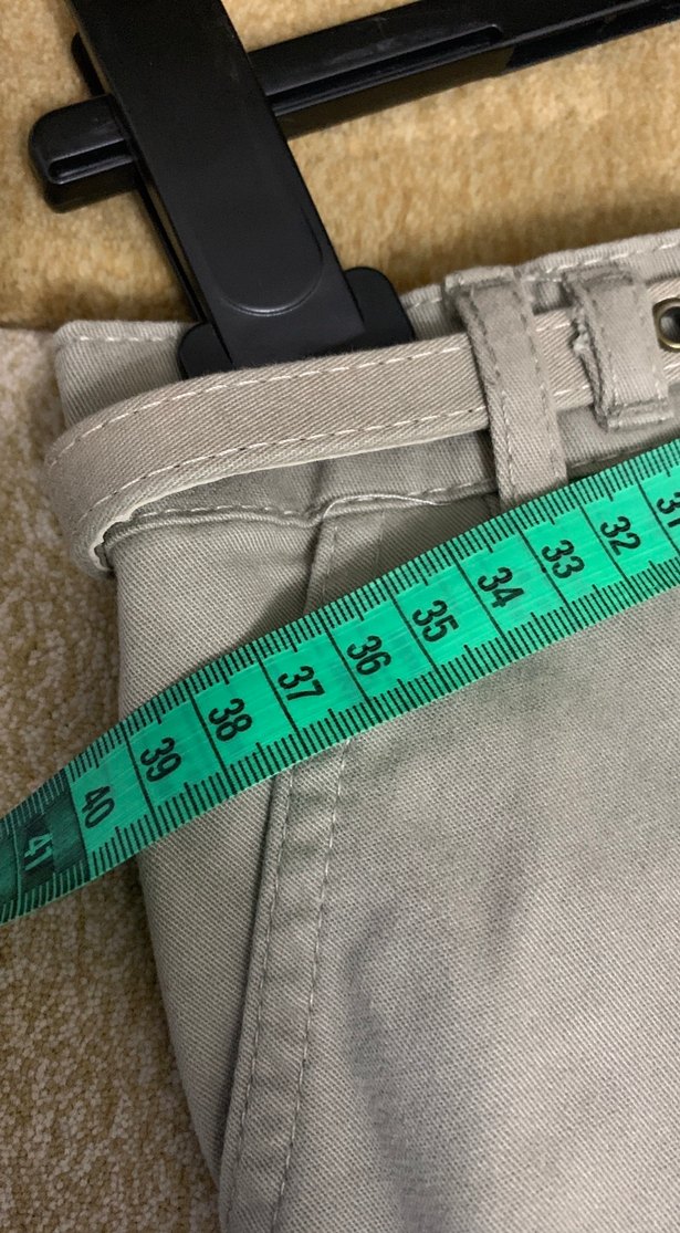 Düğmeli Bej Midi Keten Etek - Görsel 5