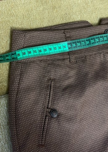 Düğmeli Kadın Kahverengi Desenli Kumaş Etek - Görsel 2