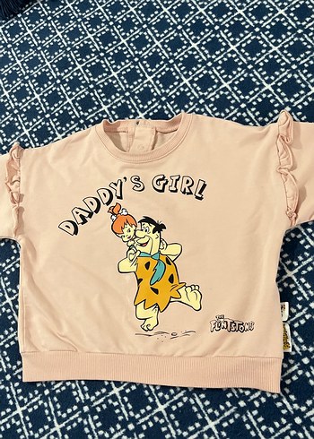 Kız Çocuk Pembe Baskılı Sweatshirt - Görsel 2