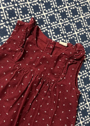 Bordo Kolsuz Kadife Kız Elbisesi - Görsel 3