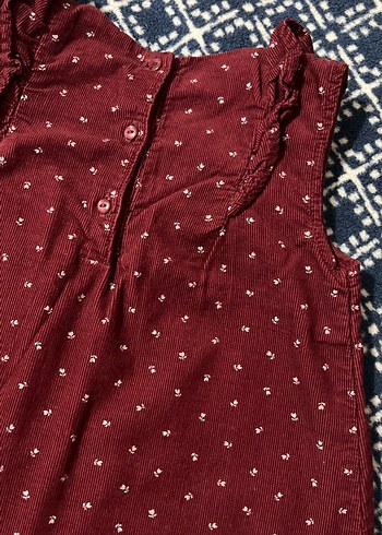 Bordo Kolsuz Kadife Kız Elbisesi - Görsel 6