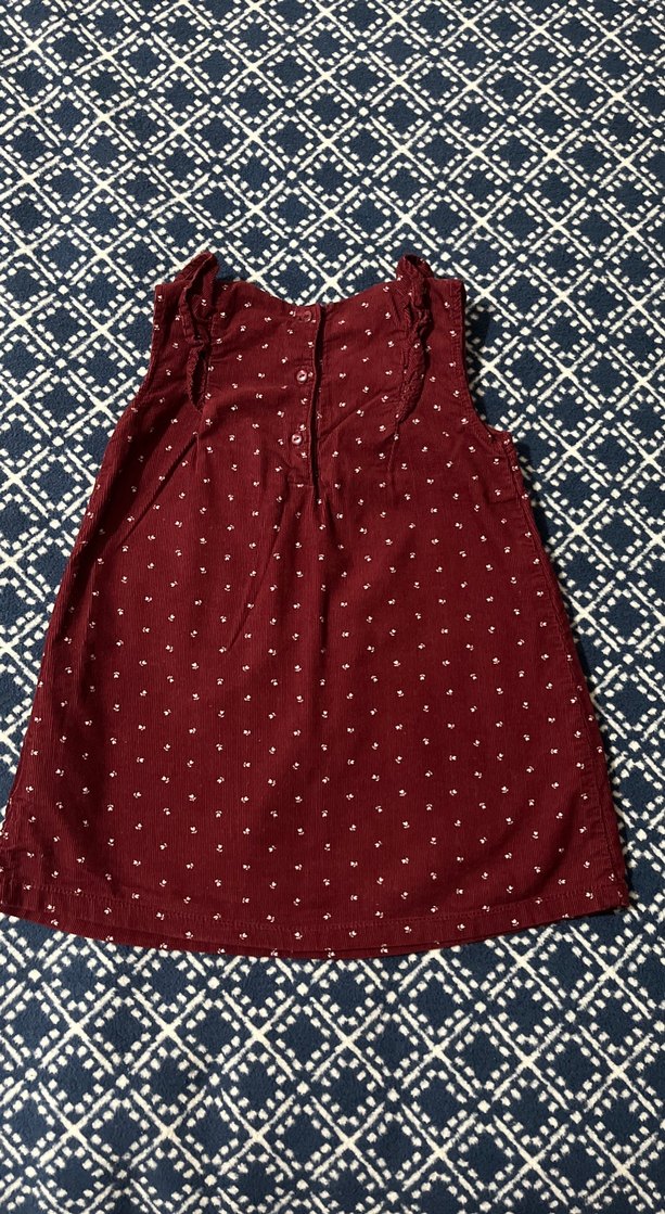 Bordo Kolsuz Kadife Kız Elbisesi - Görsel 5