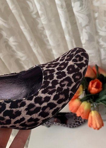 39 Beden Leopar Desenli Topuklu Stiletto