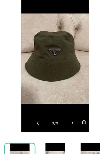 Prada Haki Prada Bucket Sapka