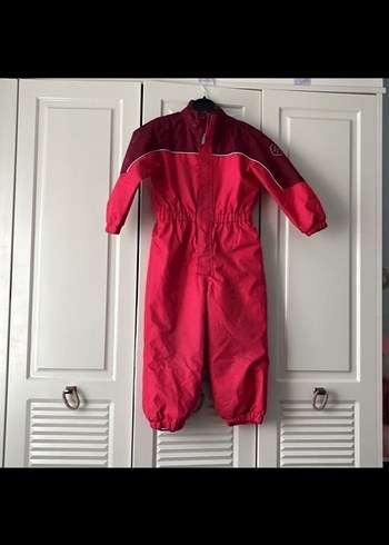 Kız Bebek Kırmızı Fermuarlı Kar Tulumu - Görsel 2