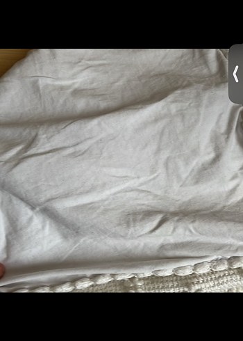 Nakışlı Beyaz Örgü Çocuk Battaniyesi - Görsel 3