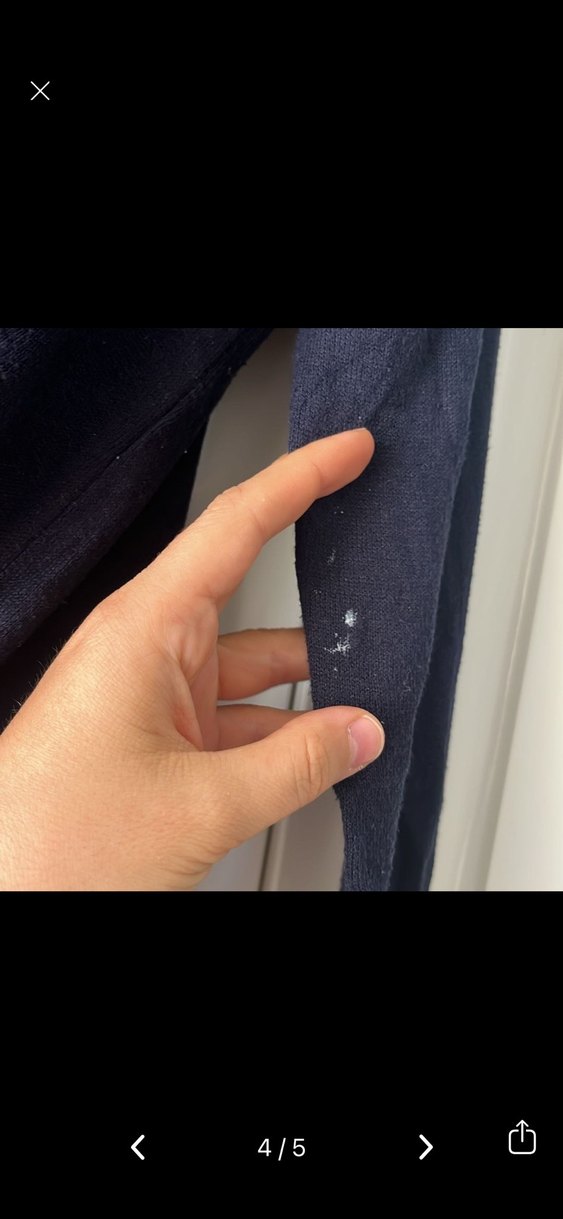 Lacivert Uzun Kollu Salaş Keten Elbise - Görsel 4