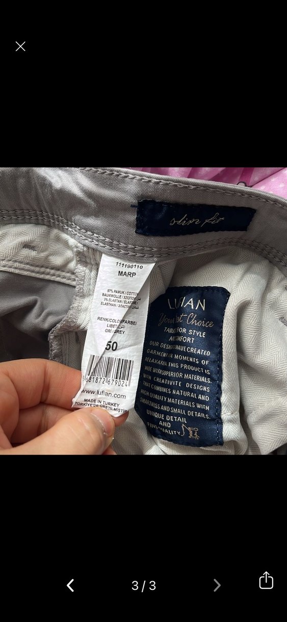 Gri Regular Fit Keten Erkek Pantolon - Görsel 3