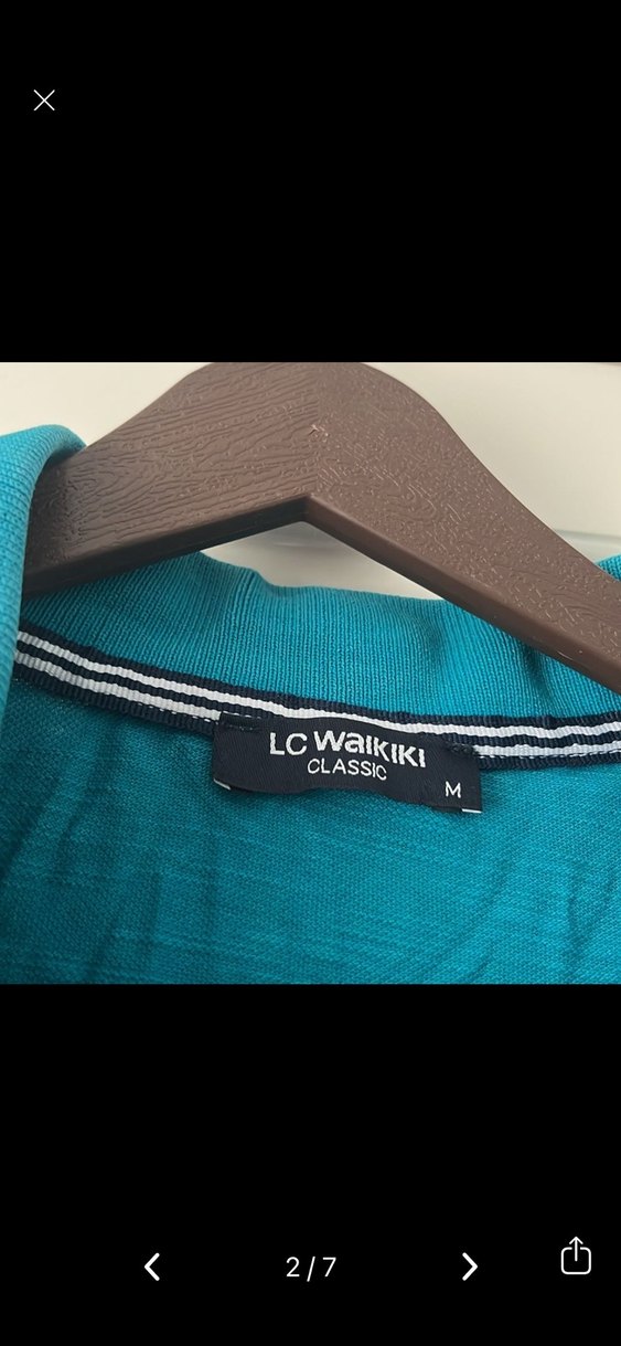 Erkek Turkuaz Kısa Kollu Polo Tişört - Görsel 2