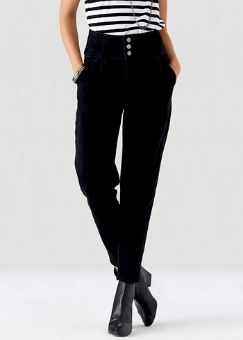 Stradivarius Siyah Cigaratte Yuksek Bel Pantolon