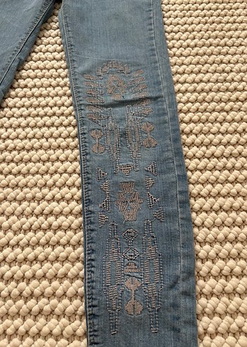 Diğer Nakışlı ve Dantelli Bohem Kot Pantolon