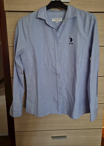 U.S. Polo Assn. Kadın Mavi Pamuklu Gömlek