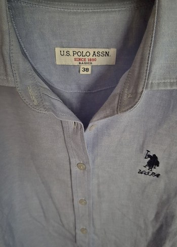 U.S Polo Assn. U.S. Polo Assn. Kadın Mavi Pamuklu Gömlek