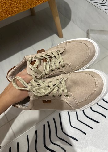 Bej Bağcıklı Erkek Spor Ayakkabı Sneaker