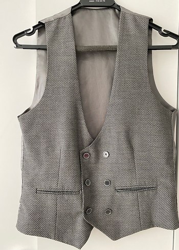 Düğmeli Gri Erkek takım elbise - Görsel 2