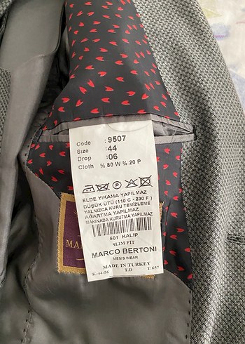 Düğmeli Gri Erkek takım elbise - Görsel 8