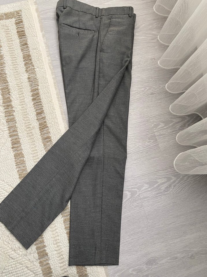 Düğmeli Gri Erkek takım elbise - Görsel 5