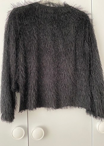 Gri Tüylü Kadın Uzun Kollu Bluz - Görsel 4