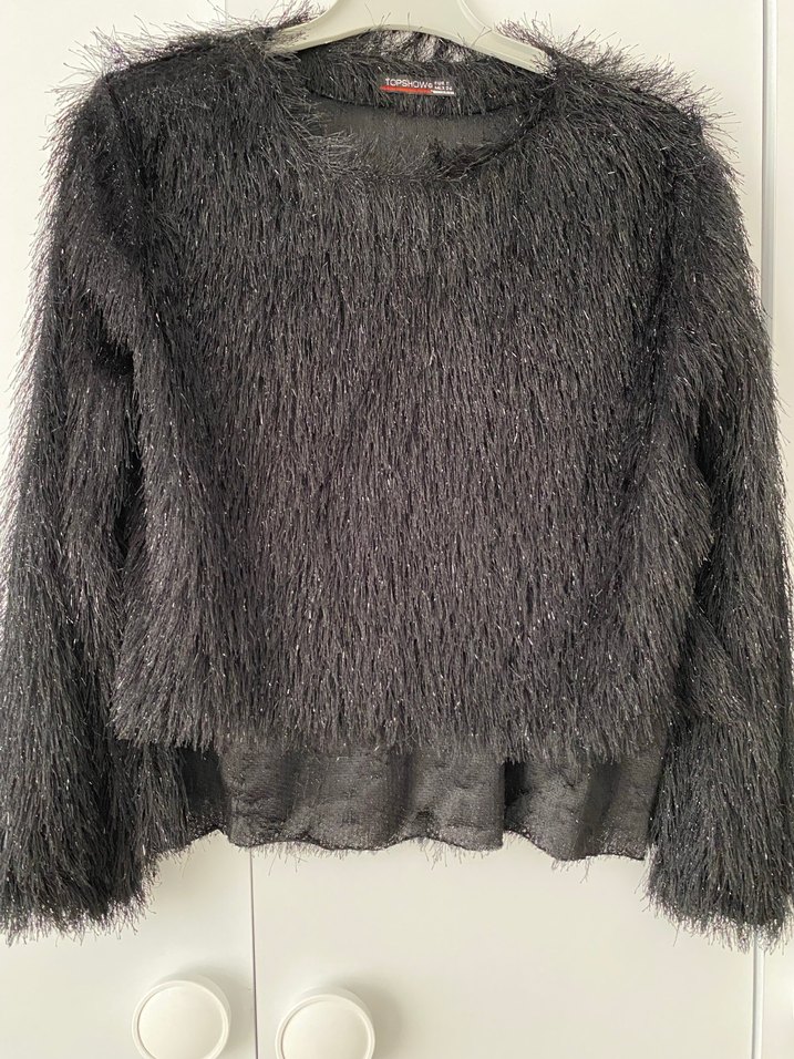 Gri Tüylü Kadın Uzun Kollu Bluz - Görsel 2