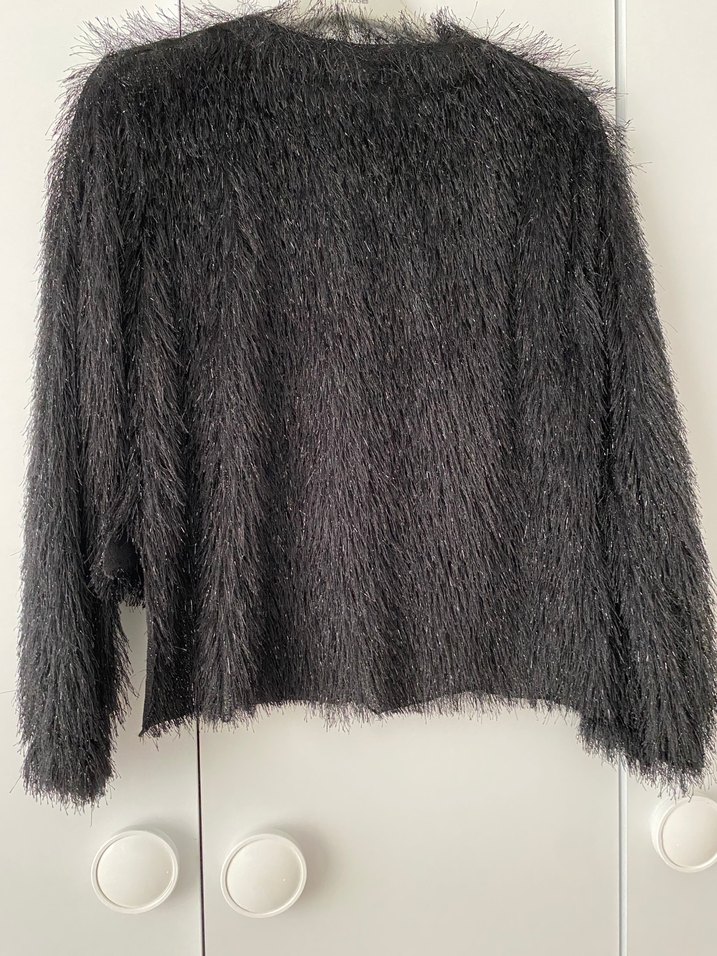 Gri Tüylü Kadın Uzun Kollu Bluz - Görsel 4