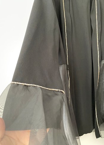 Uzun Siyah Gotik Kadın Ceket - Görsel 2