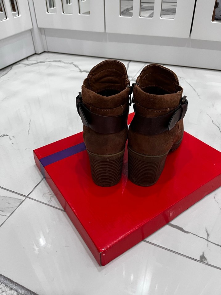 Kahverengi Süet Kadın Dolgu Topuklu Bot - Görsel 3