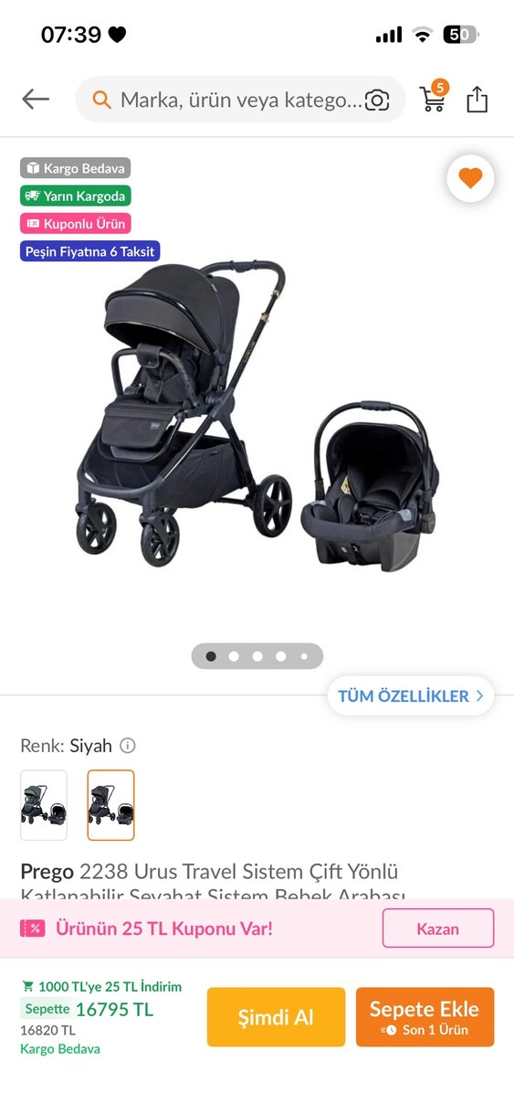 Siyah Bebek arabası - Görsel 3