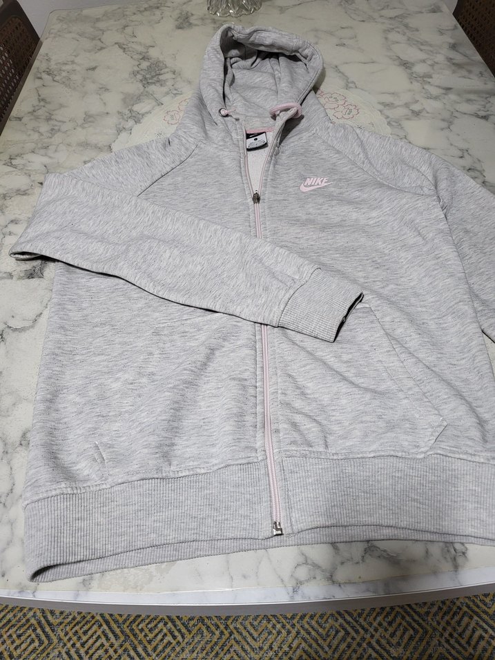 Nike Gri Melanj Kapüşonlu Fermuarlı Sweatshirt — görsel 3/4
