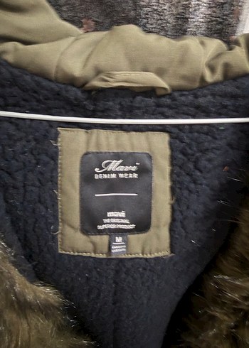 Haki Renk Kürklü Kapüşonlu Mont - Görsel 3