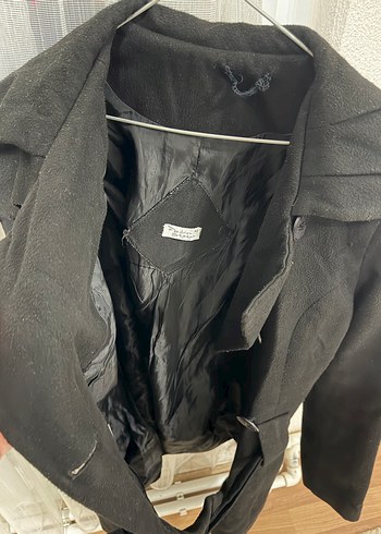 Siyah Çift Düğmeli Kadın Kaban - Görsel 3