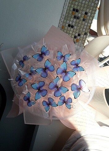 Tasarımcı Led ışıklı kelebek buket