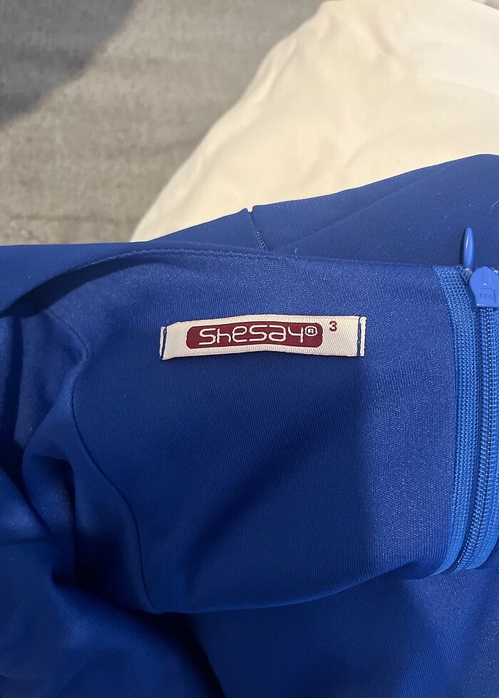 Saks mavisi Çan elbise - Görsel 3