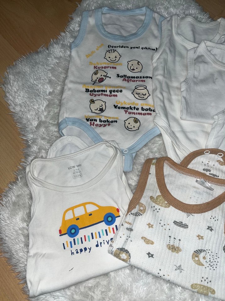 Bebek Erkek Pamuklu Hastane Kıyafeti, Kolsuz - Görsel 2