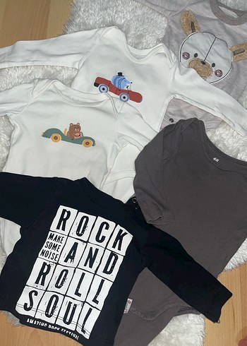 Uzun Kollu Gri Erkek Bebek Body - Görsel 3