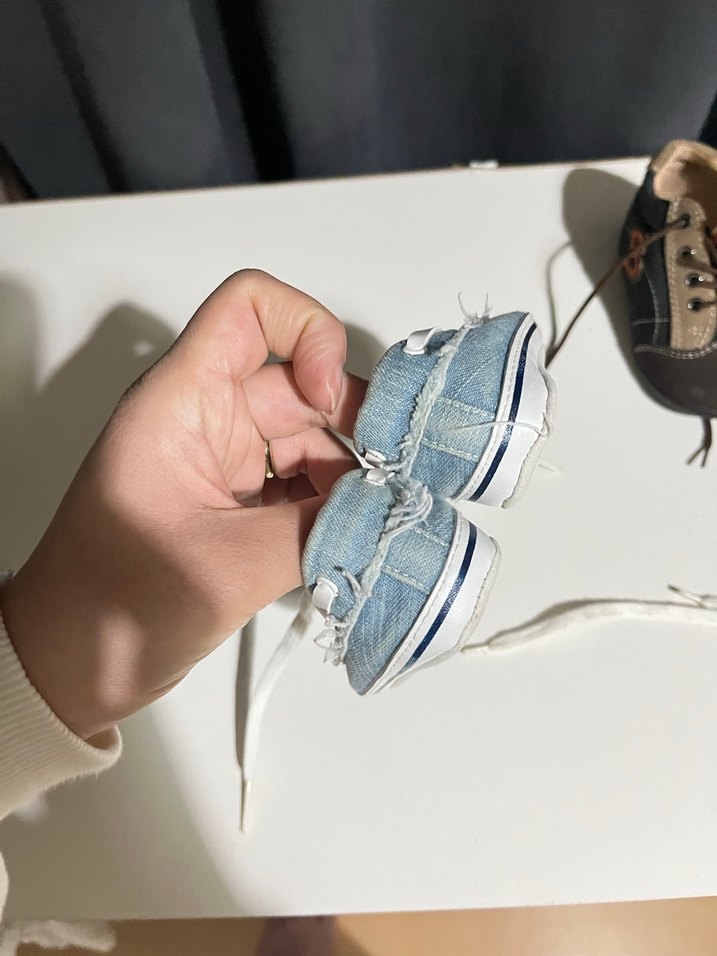 Kot Kumaş Erkek Bebek İlk Adım Ayakkabısı - Görsel 2