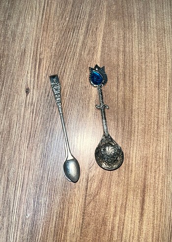 Lacivert Taşlı Çay Kaşığı ve Maşa Seti - Görsel 2