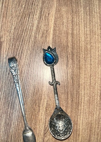 Lacivert Taşlı Çay Kaşığı ve Maşa Seti - Görsel 3