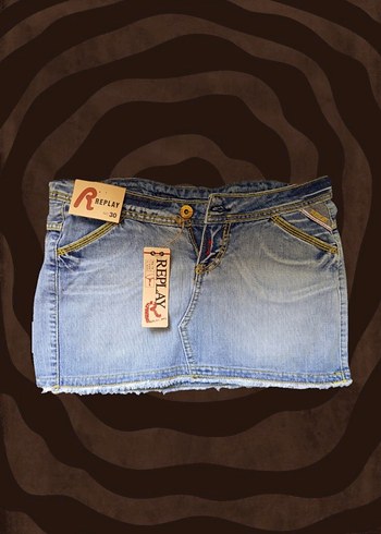 Replay Y2k Replay Acik Mavi Denim Mini Etek