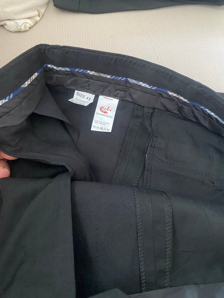 Siyah Düz Kesim Erkek Kumaş Pantolon — görsel 5/6