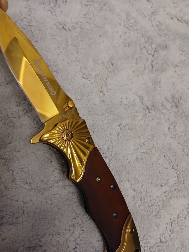brownıng Altın Renkli Katlanabilir Cep Bıçağı - Görsel 2