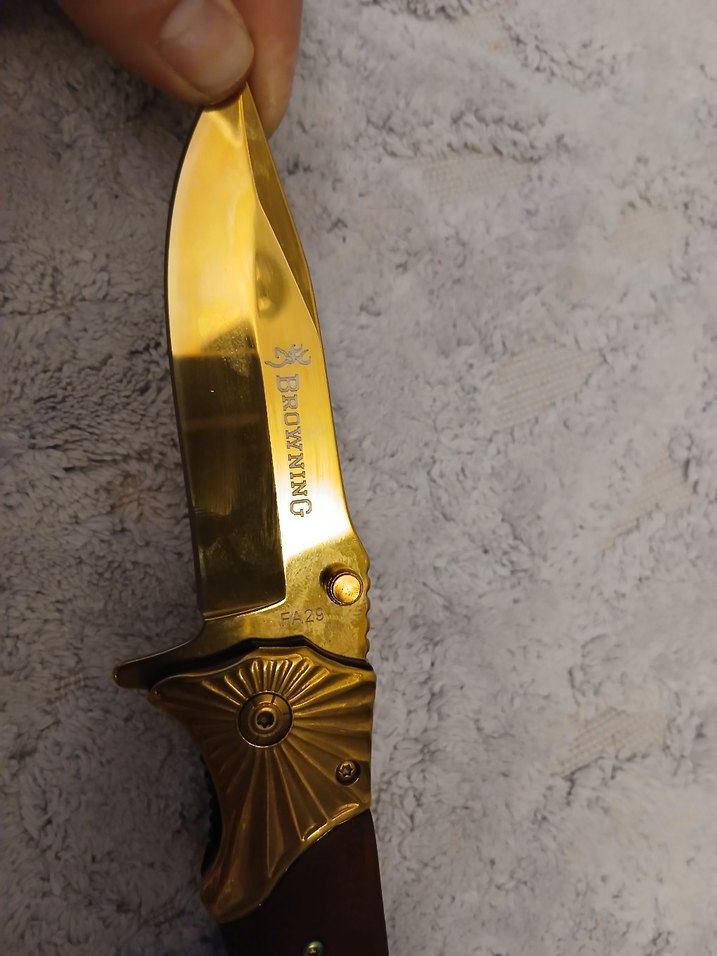 brownıng Altın Renkli Katlanabilir Cep Bıçağı - Görsel 5