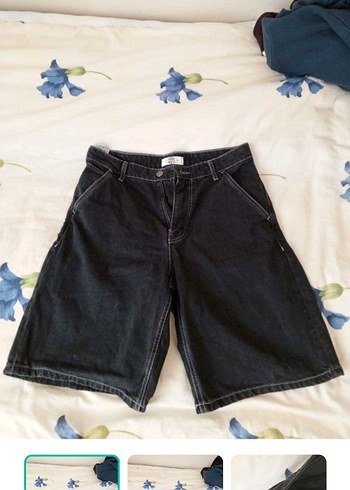Mavi Siyah Baggy Sort