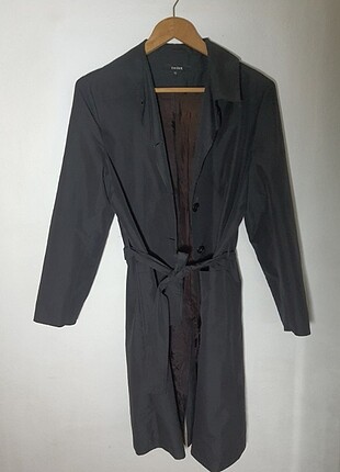 Siyah ince trenchcoat