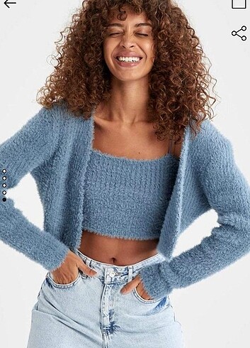 Crop Hırka Takım
