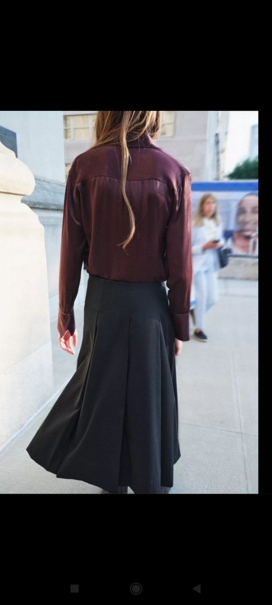 Bordo saten gömlek - Görsel 2