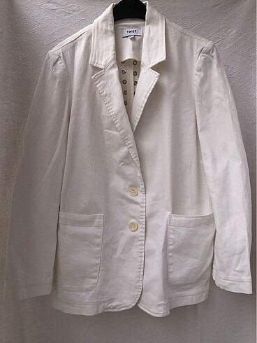 36 Beden beyaz Renk Twist beyaz blazer ceket