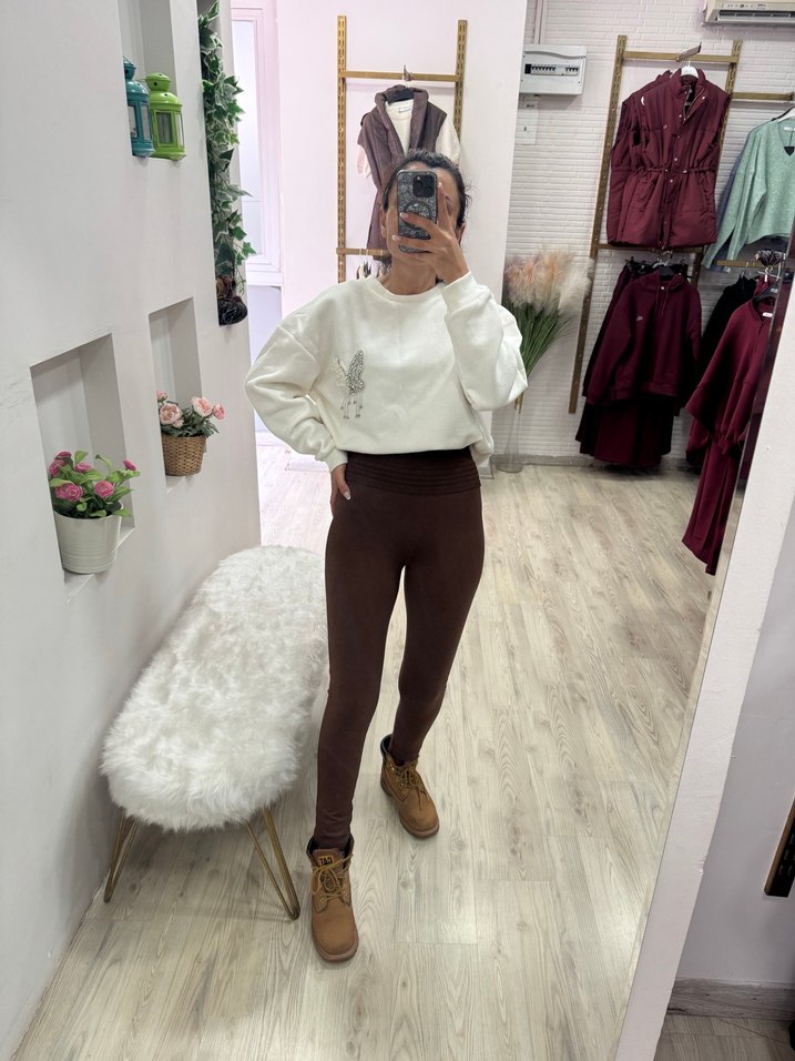 Kahverengi çelik korse  Tayt - Görsel 5