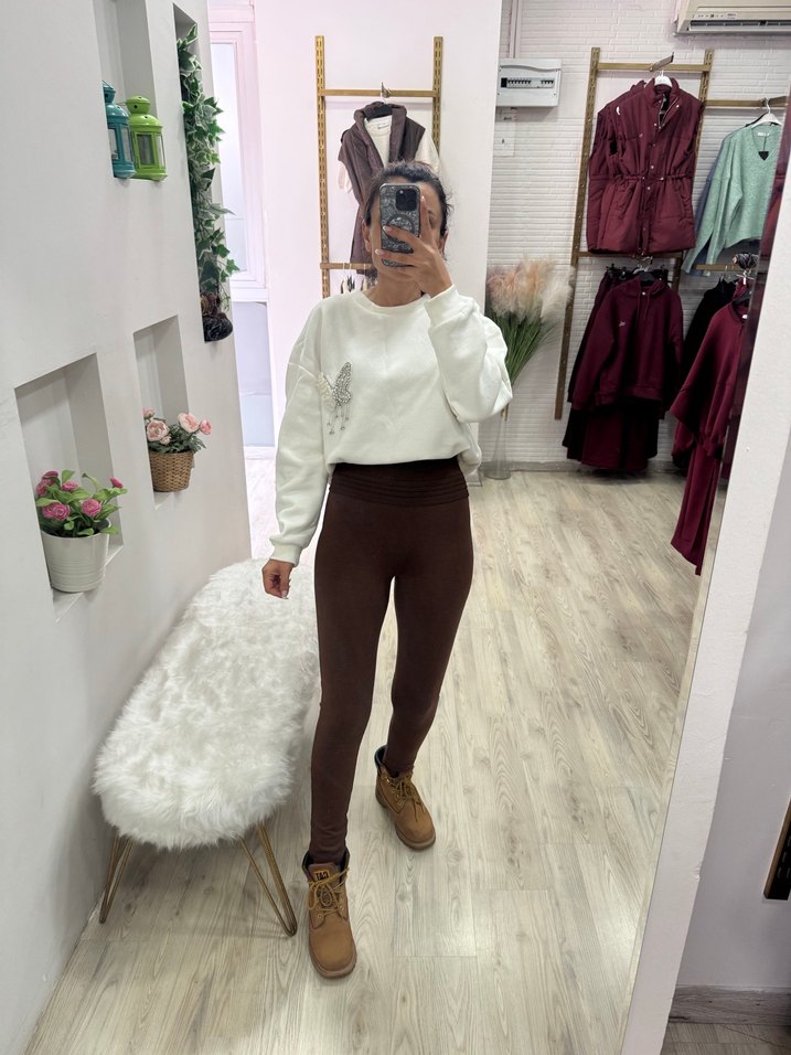 Kahverengi çelik korse  Tayt - Görsel 3