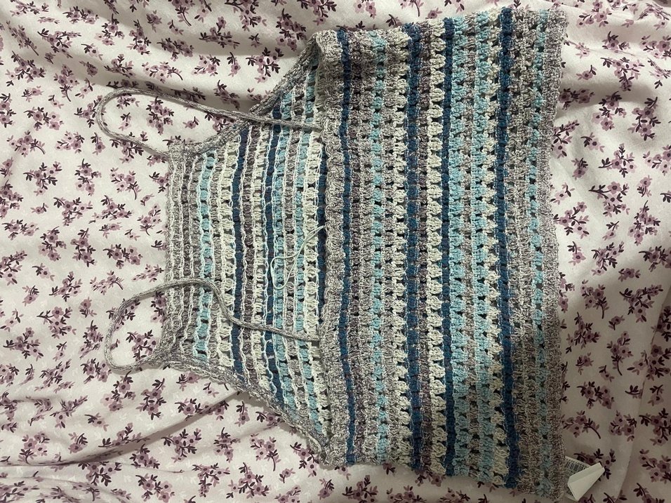 Pastel Tonlarda Bohem Örgü Şal — görsel 2/3