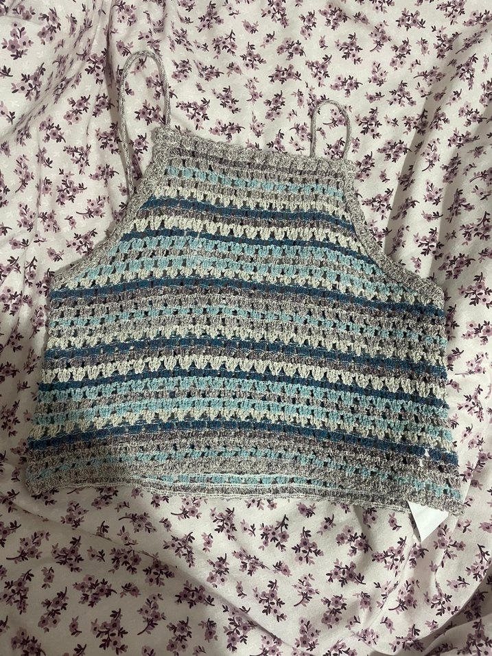 Pastel Tonlarda Bohem Örgü Şal — görsel 3/3